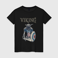 Футболка хлопковая женская Викинг Viking Воин Z, цвет: черный