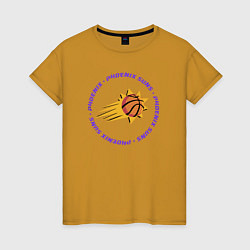 Футболка хлопковая женская Phoenix NBA, цвет: горчичный