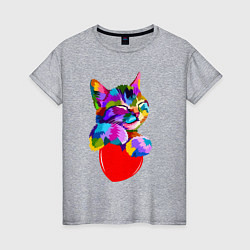 Женская футболка РАДУЖНЫЙ КОТИК RAINBOW KITTY