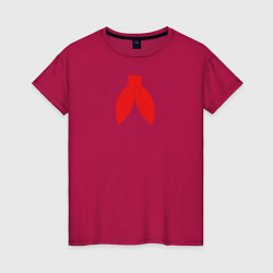 Футболка хлопковая женская Красный галстук пионера, цвет: маджента