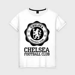 Футболка хлопковая женская Chelsea FC: Emblem, цвет: белый