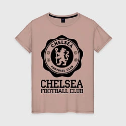 Футболка хлопковая женская Chelsea FC: Emblem, цвет: пыльно-розовый