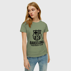 Футболка хлопковая женская Barcelona FC, цвет: авокадо — фото 2