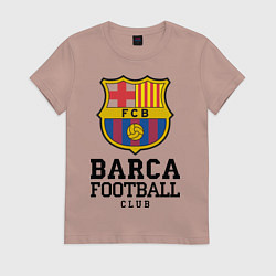 Футболка хлопковая женская Barcelona Football Club, цвет: пыльно-розовый