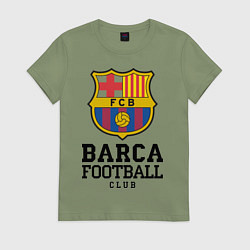 Футболка хлопковая женская Barcelona Football Club, цвет: авокадо