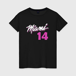 Футболка хлопковая женская Miami 14, цвет: черный