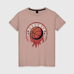 Футболка хлопковая женская NBA - Suns, цвет: пыльно-розовый