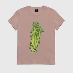 Футболка хлопковая женская Сельдерей, цвет: пыльно-розовый