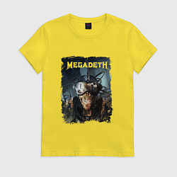 Футболка хлопковая женская Megadeth Poster Z, цвет: желтый