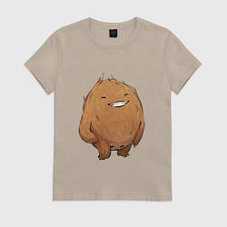 Футболка хлопковая женская Кокос, цвет: миндальный