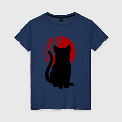 Футболка хлопковая женская Black Cat, цвет: тёмно-синий