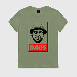 Футболка хлопковая женская Snatch: Dags, цвет: авокадо