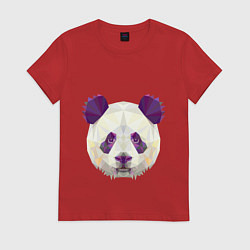 Футболка хлопковая женская Фиолетовая панда, цвет: красный