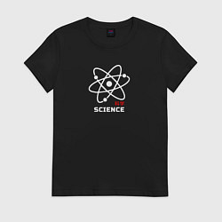 Футболка хлопковая женская Science Наука, цвет: черный