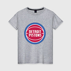 Футболка хлопковая женская Detroit pistons, цвет: меланж