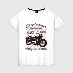 Футболка хлопковая женская Triumph speedmaster bonneville, цвет: белый