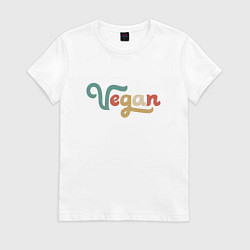 Футболка хлопковая женская Веган, цвет: белый