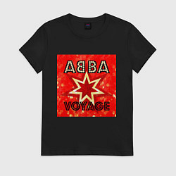 Футболка хлопковая женская ABBA новый альбом Voyage, цвет: черный