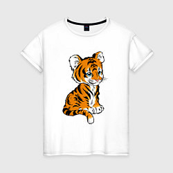 Футболка хлопковая женская Little Tiger, цвет: белый