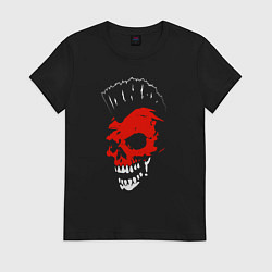 Футболка хлопковая женская Веселый роджер, цвет: черный