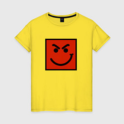 Футболка хлопковая женская BON JOVI HAVE A NICE DAY SMILE LOGO, цвет: желтый