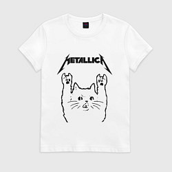 Футболка хлопковая женская METALLICA МЕТАЛЛИКА, цвет: белый
