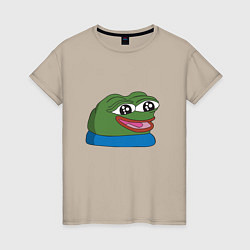 Футболка хлопковая женская Pepe happy Пепе хеппи, цвет: миндальный