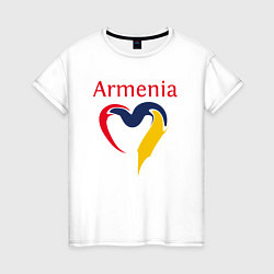 Футболка хлопковая женская Armenia Heart, цвет: белый
