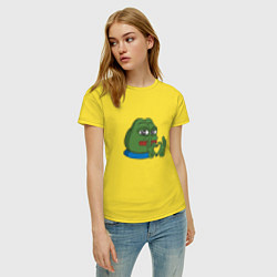 Футболка хлопковая женская Pepe love пепе лов, цвет: желтый — фото 2