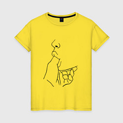 Футболка хлопковая женская СТРАСТЬ PASSION, цвет: желтый