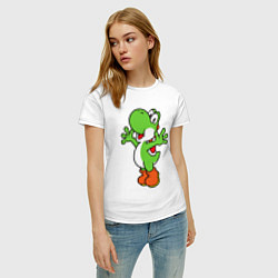 Футболка хлопковая женская Yoshi, цвет: белый — фото 2