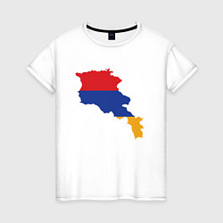 Футболка хлопковая женская Map Armenia, цвет: белый