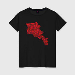 Футболка хлопковая женская Red Armenia, цвет: черный