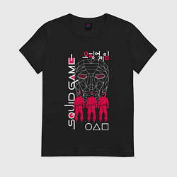 Футболка хлопковая женская Игра в кальмара: Игра на выживание, цвет: черный