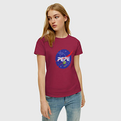 Футболка хлопковая женская Pepe Pepe space Nasa, цвет: маджента — фото 2