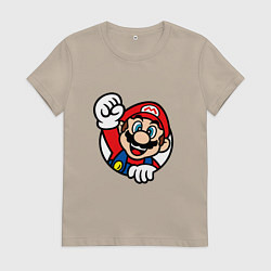 Футболка хлопковая женская MarioFace, цвет: миндальный