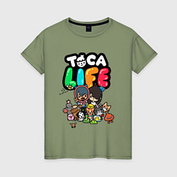 Футболка хлопковая женская Toca Life, цвет: авокадо