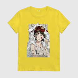 Футболка хлопковая женская Princеss mononoke, цвет: желтый