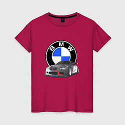 Футболка хлопковая женская БМВ Е92 BMW E92, цвет: маджента