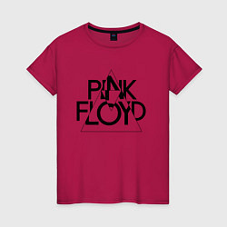 Футболка хлопковая женская PINK FLOYD LOGO ПИНК ФЛОЙД, цвет: маджента
