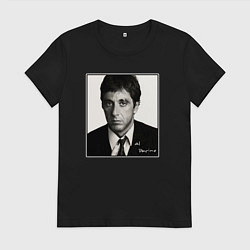 Футболка хлопковая женская Аль Пачино Al Pacino, цвет: черный