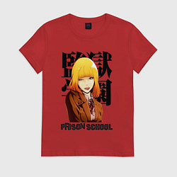 Футболка хлопковая женская Prison school, цвет: красный
