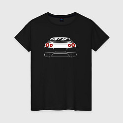 Футболка хлопковая женская Nissan GT-R r35, цвет: черный