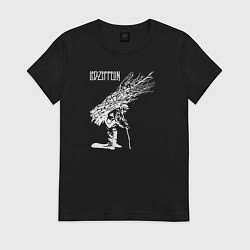 Футболка хлопковая женская Led Zeppelin IV альбом, цвет: черный