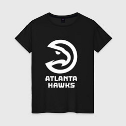 Футболка хлопковая женская Атланта Хокс, Atlanta Hawks, цвет: черный