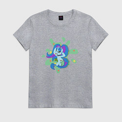 Футболка хлопковая женская Pony Ashnikko, цвет: меланж