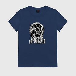 Футболка хлопковая женская Psychedelic - Monster, цвет: тёмно-синий