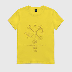 Футболка хлопковая женская Бестиарий Лавкрафта - Старшие Боги, цвет: желтый