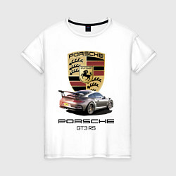 Футболка хлопковая женская Porsche GT 3 RS Motorsport, цвет: белый