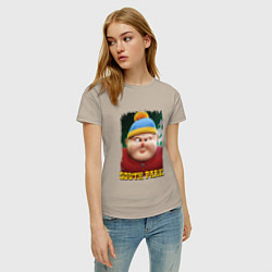 Футболка хлопковая женская Eric Cartman 3D South Park, цвет: миндальный — фото 2